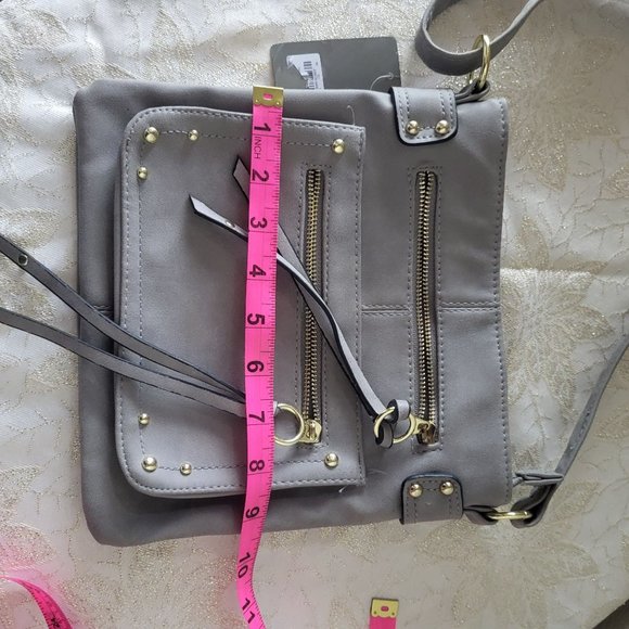 Chateau Crossbody Zipper Purse Handbag, Gray, 9"x9" *NWT* - Picture 10 of 10